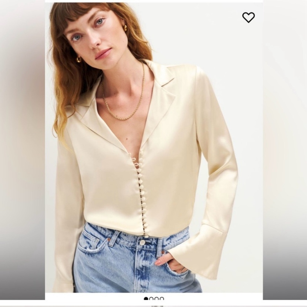 Reformation Jeremiah Silk Top